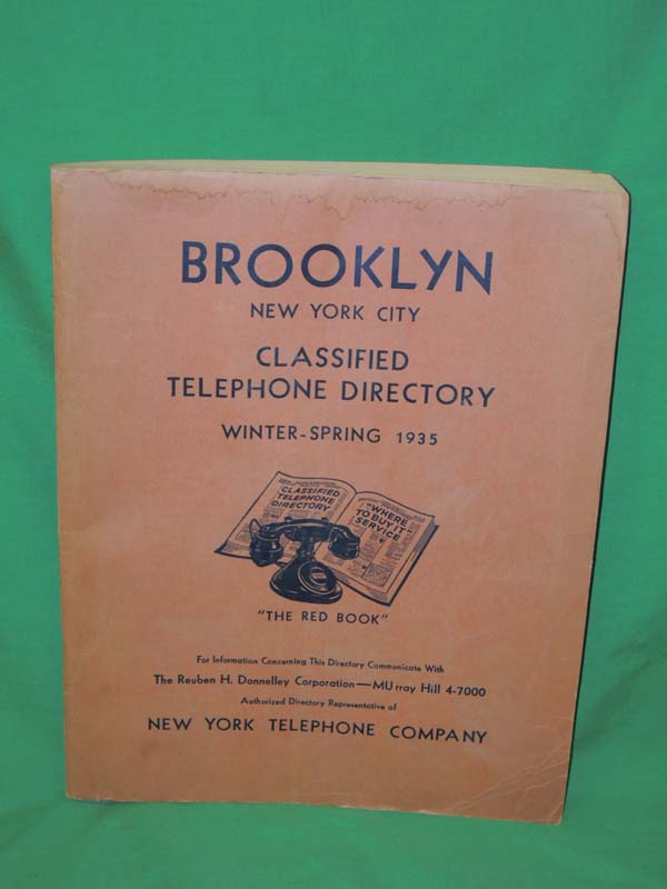 Brooklyn New York City: Brooklyn New York City: 1935 Classified Telephone Dir...