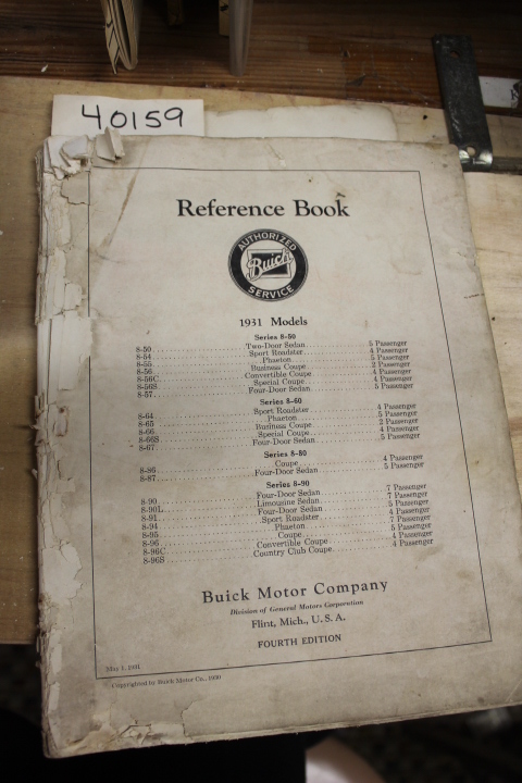 Buick Motor Company: Reference Book  Authorized Buick Service 1931 Models