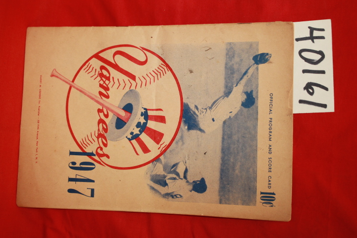 Yankees Baseball: Yankees 1947 Official Program and Score Card