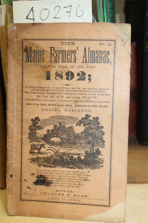 Robinson, Daniel: The Maine Farmers' Almanac, for the Year of Our Lord