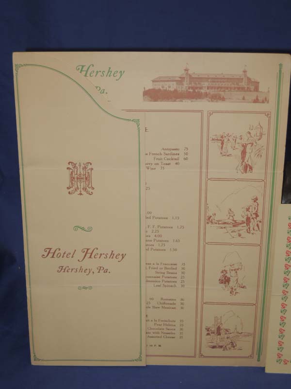 Hotel Hershey: Hotel Hershey's Menu 1940 Hershey, Pa
