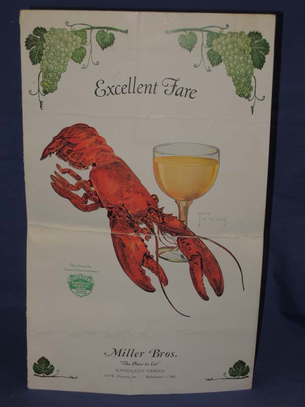 Miller Bros: Excellent Fare: Miller Bros.  The Place to Eat : Nationally Famo...