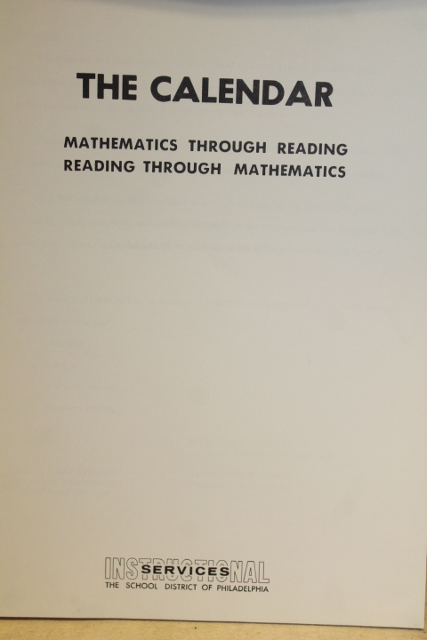 Shevlin, Dr. Alexander: The Calendar: Mathematics Through Reading, Reading Th...