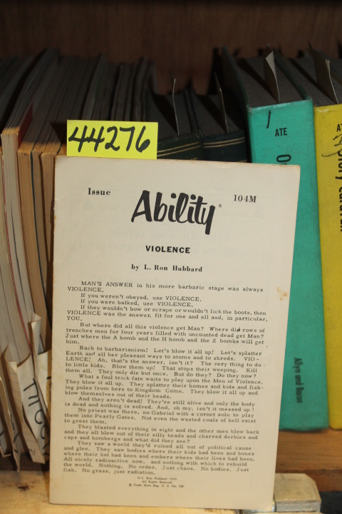 Eddy, Elanore [Editor] - L. Ron Hubb...: Ability Magazine: Violence - Issue 104M