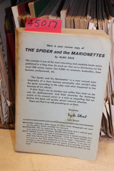 Dale, Alan: The Spider and the Marionettes  Review copy