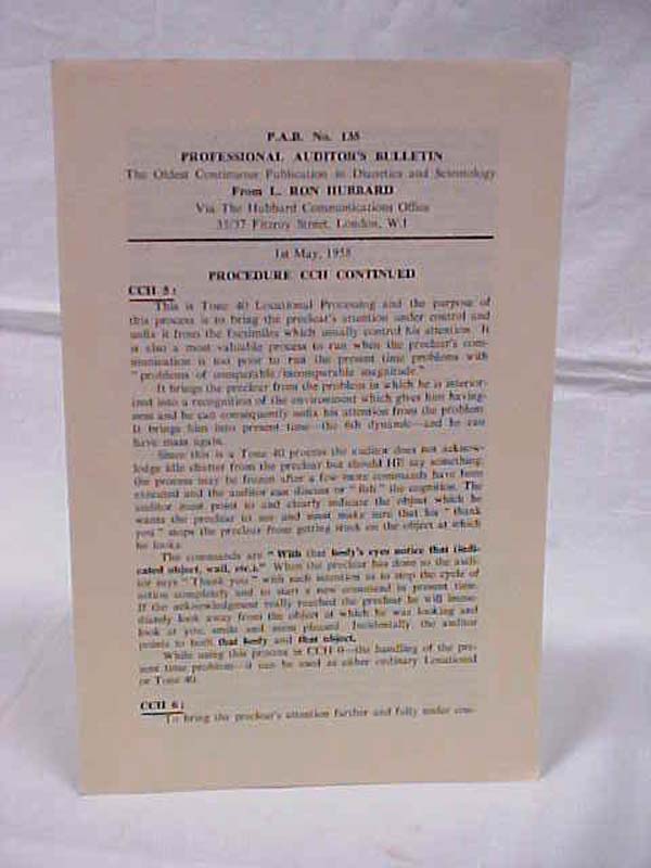 Hubbard, L. Ron: P.A.B. No. 136 Professional Auditor's Bulletin