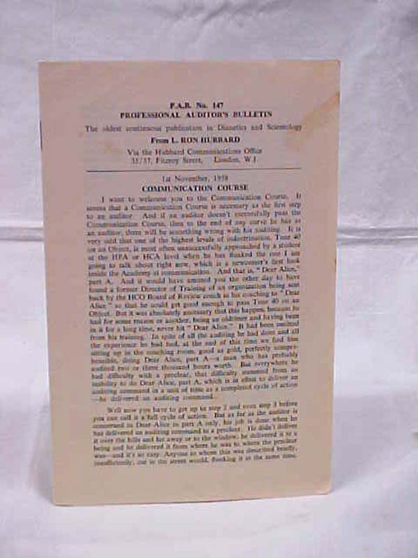 Hubbard, L. Ron: P.A.B. No. 147 Professional Auditor's Bulletin