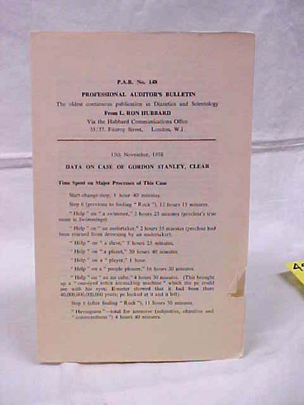 Hubbard, L. Ron: P.A.B. No. 148 Professional Auditor's Bulletin