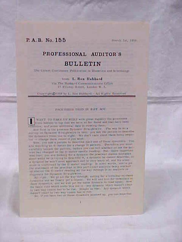 Hubbard, L. Ron: P.A.B. No. 155 Professional Auditor's Bulletin