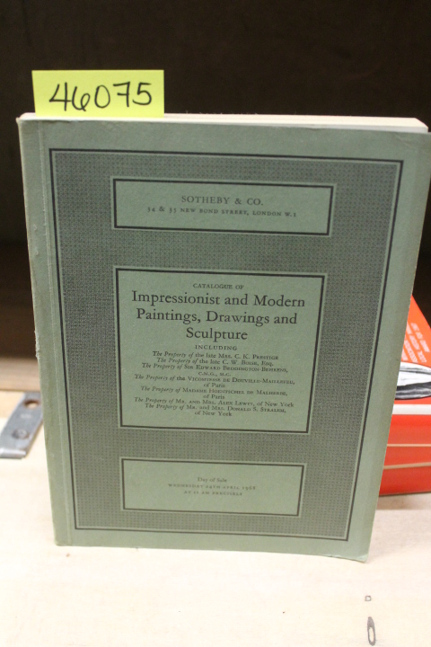 Sotheby & Co: Catalogue of Impressionist and Modern Painting, Drawings and Sc...