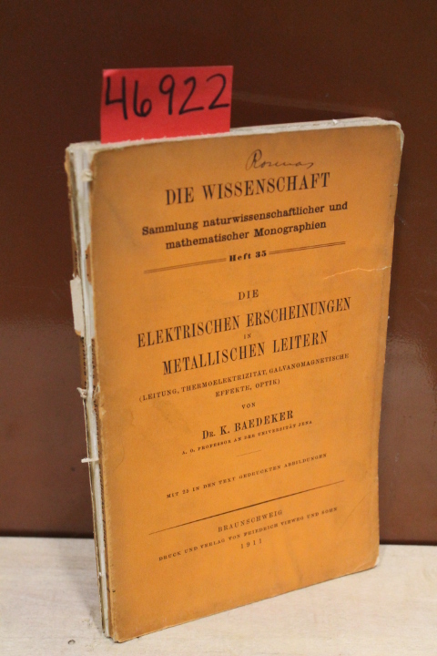 Baedeker, K.: Die Wissenschaft Sammlung naturwissenschaftlicher und mathemati...