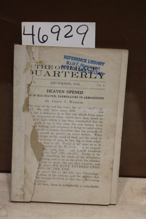 Totten, Charles A.L: The Our Race Quarterly 1914 Vol. 6 No. 1
