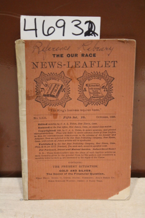 Totten, Charles A.L: 1896 The Our Race Quarterly No. 62