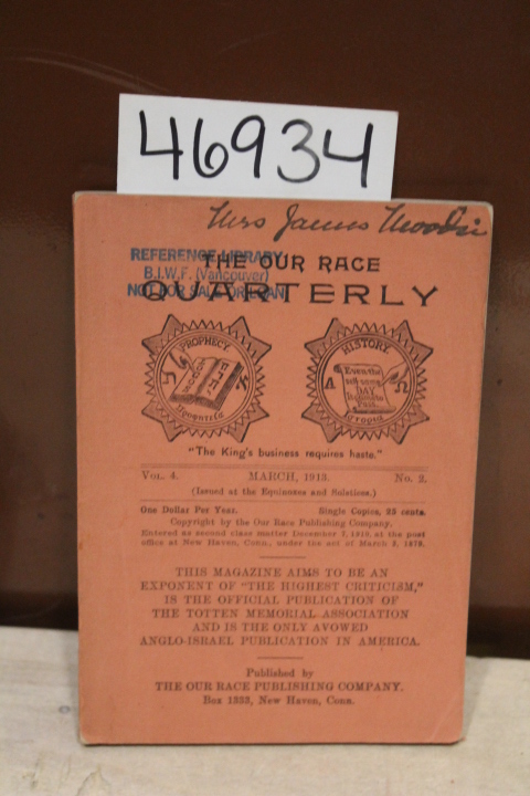 Totten, Charles A.L: 1913 The Our Race Quarterly Vol. 4 No. 2