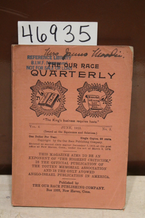 Totten, Charles A.L: The Our Race Quarterly 1913 Vol. 4 No. 3