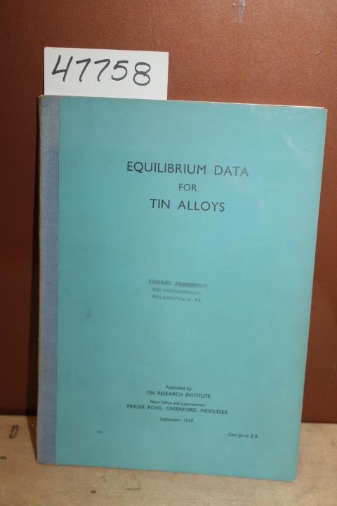 Tin Research Institute: Equilibrium Data for Tin Alloys
