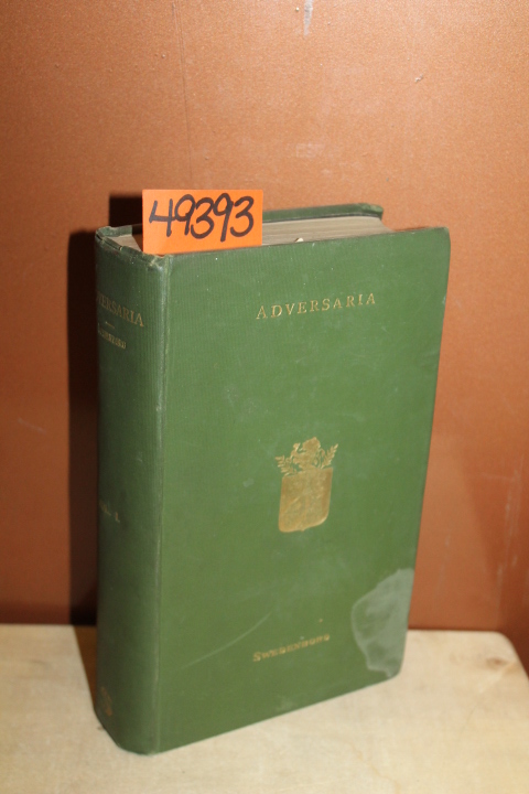 Swedenborg, Emanuel: Adversaria Vol one