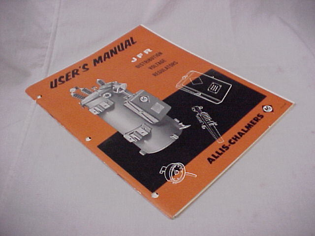 Allis-Chalmers Mfg. Company: User's Manual : JFR Distribution Voltage Regulators