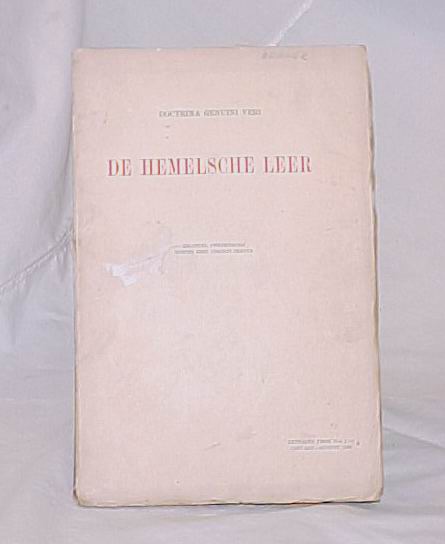 Swedenborg, Emanuel: 1930 De Hemelsche Leer; A Monthly Magazine Devoted to th...