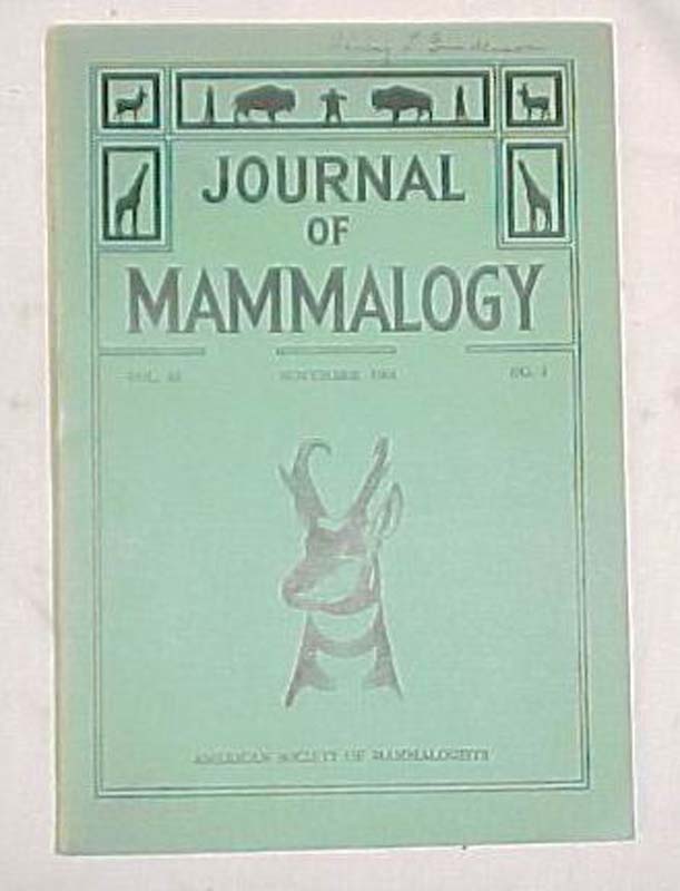 Wimsatt, William A , Manville, Richa...: Journal of Mammalogy.. Care and Main...