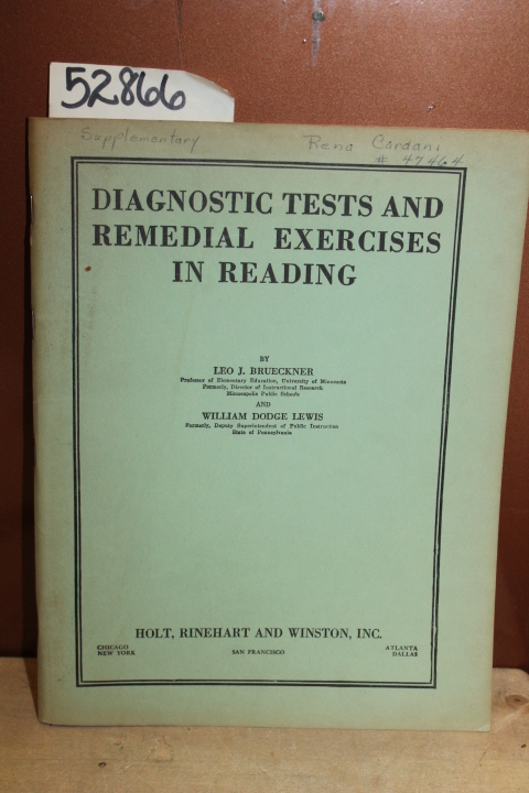 Brueckner, Leo J & Lewis, William Dodge: Diagnostic Tests and Remedial Exerci...