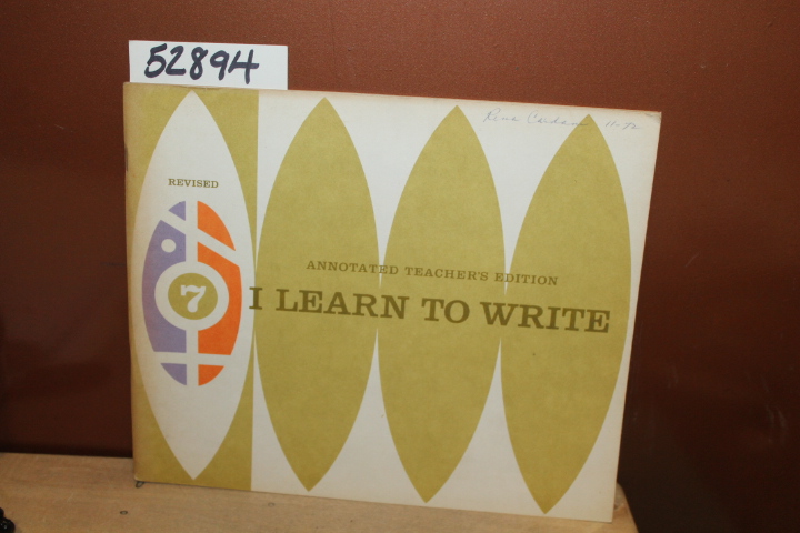 Bell, Mary Elizabeth: Teacher's Guide for I Learn to Write 7
