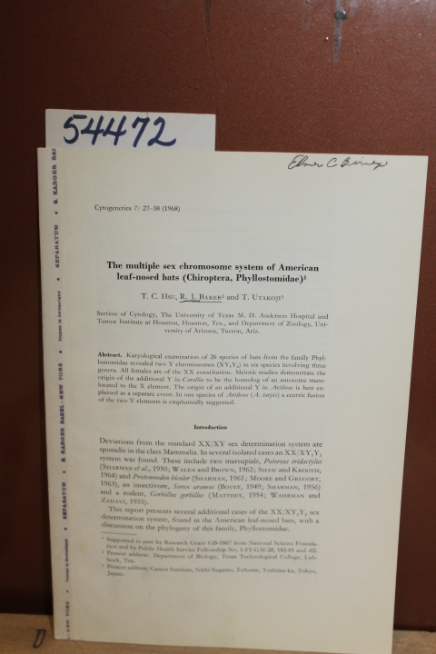 Hsu, T. C.; Baker, R. J. and Utakoji...: The Multiple Sex Chromosome System o...