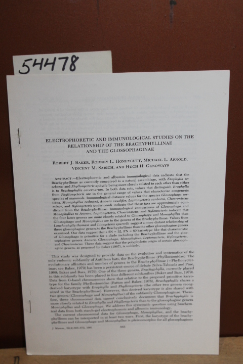 Baker, Robert J., Honeycutt, Rodney ...: Electrophoretic and Immunological St... Baker, Robert J., Honeycutt, Rodney ...: Electrophoretic and Immunological St...