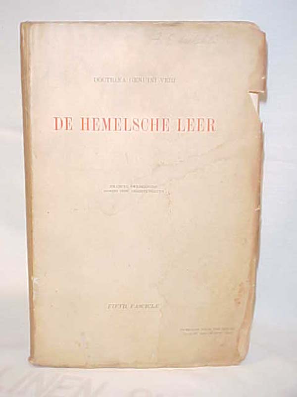 Swedenborg, Emanuel: 1934 De Hemelsche Leer; A monthly magazine devoted to th...