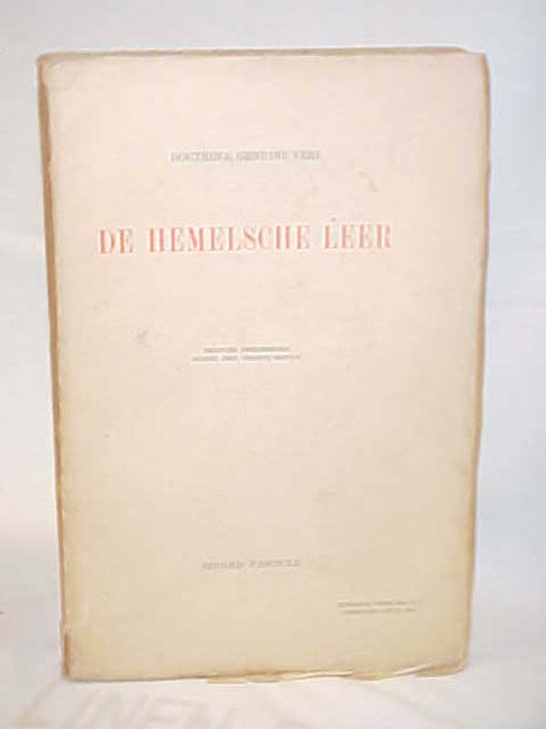 Swedenborg, Emanuel: 1931 De Hemelsche Leer; A monthly magazine devoted to th...