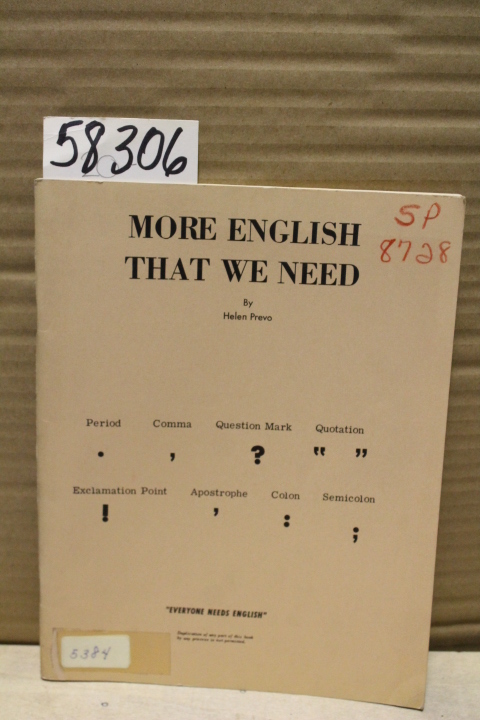 Prevo, Helen: More English that we Need