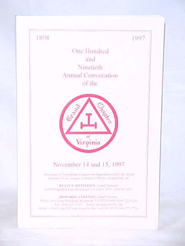 Royal Arch Masons: One Hundred and Ninetieth Annual Convocation of the Grand ...