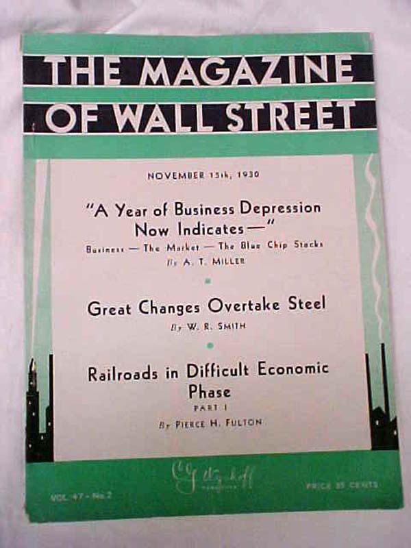 Wyckoff, Richard D.: A YEAR OF BUSINESS DEPRESSION Magazine of Wall Street No...