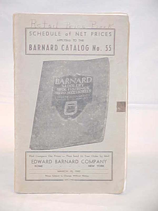 BARNARD, EDWARD: Barnard Catalog No. 55 Barnard Saddlery Price Findings Auto ...