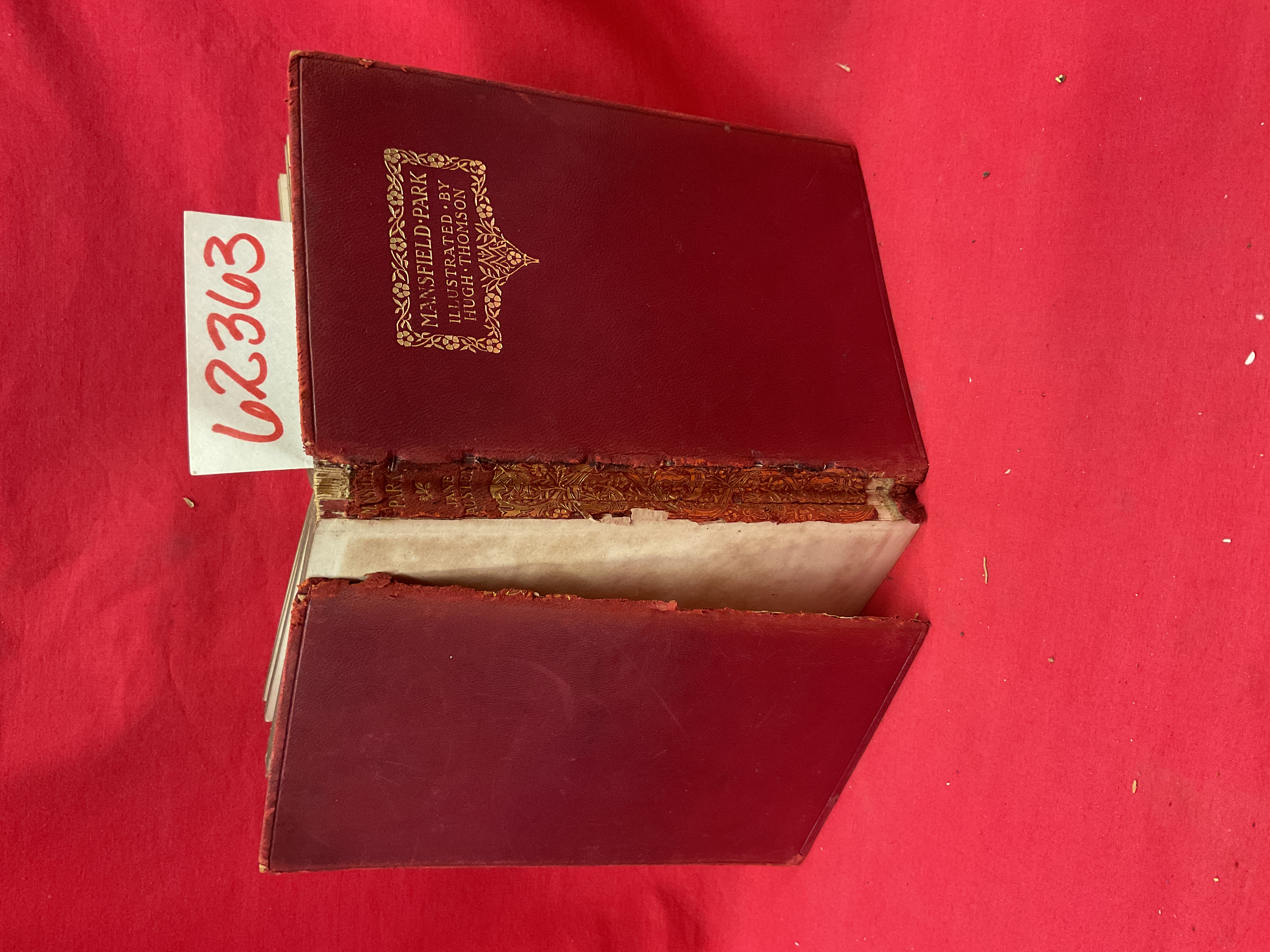 Austen, Jane HUGH THOMSON: Mansfield Park 1902 faded red leather Austen, Jane HUGH THOMSON: Mansfield Park 1902 faded red leather