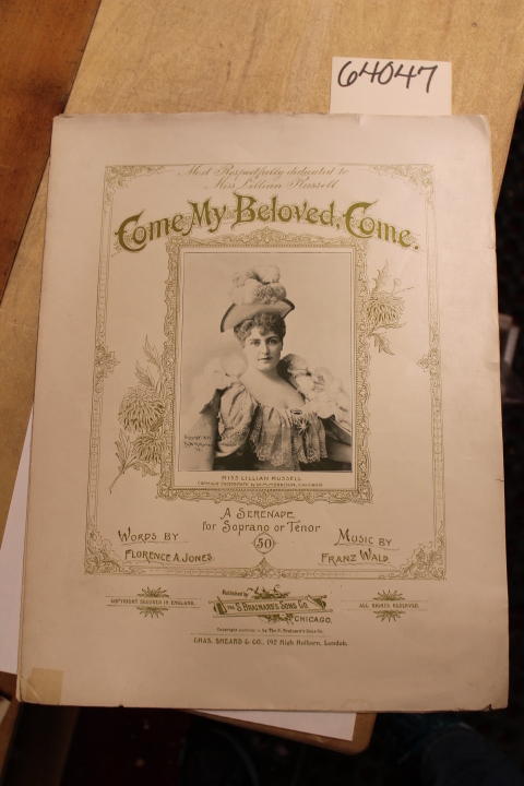 Jones, Florence & Wald, Franz: Come My Beloved, Come; Sheet Music; Dedicated ...