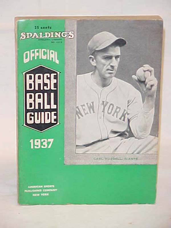 Spalding's: Official Baseball Guide 1937