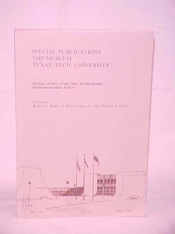 Baker, Robert J , J Knox Jones & Dil...: Biology of Bats of the New World Fam... Baker, Robert J , J Knox Jones & Dil...: Biology of Bats of the New World Fam...