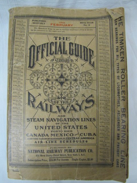 NATIONAL RAILWAY PUBLICATION: The Official Guide Standard Time of the Railway...