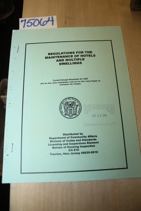 DEPTARTMENT . COMMUNITY AFFAIRS: Regulations for the Maintenance of Hotels an...
