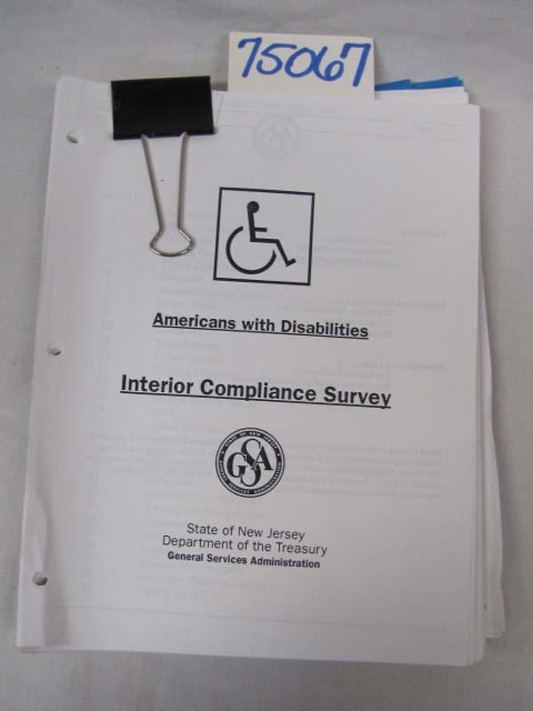 NJ DEPT TREASURY: Americans with Disabilities Interior Compliance Survey; Ext...