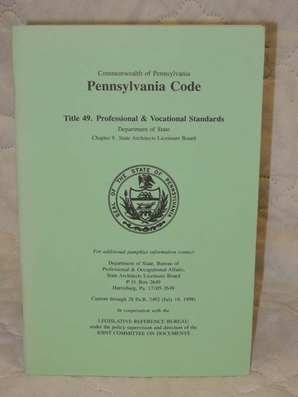 Department of State, Bureau of Profe...: Commonwealth of Pennsylvana; Pennsyl...