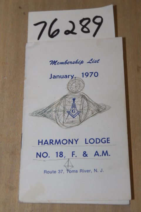 Membership List: Harmony Lodge  No, 18 F. & A.M.
