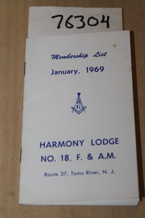Harmony Lodge No 18: Membership List MASONIC LODGE TOMS RIVER