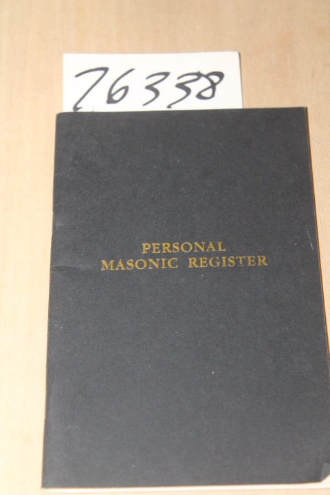 Masonic: Personal Masonic Register  unused