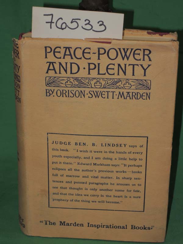 Marden, Orison Swett: Peace, Power and Plenty torn dj