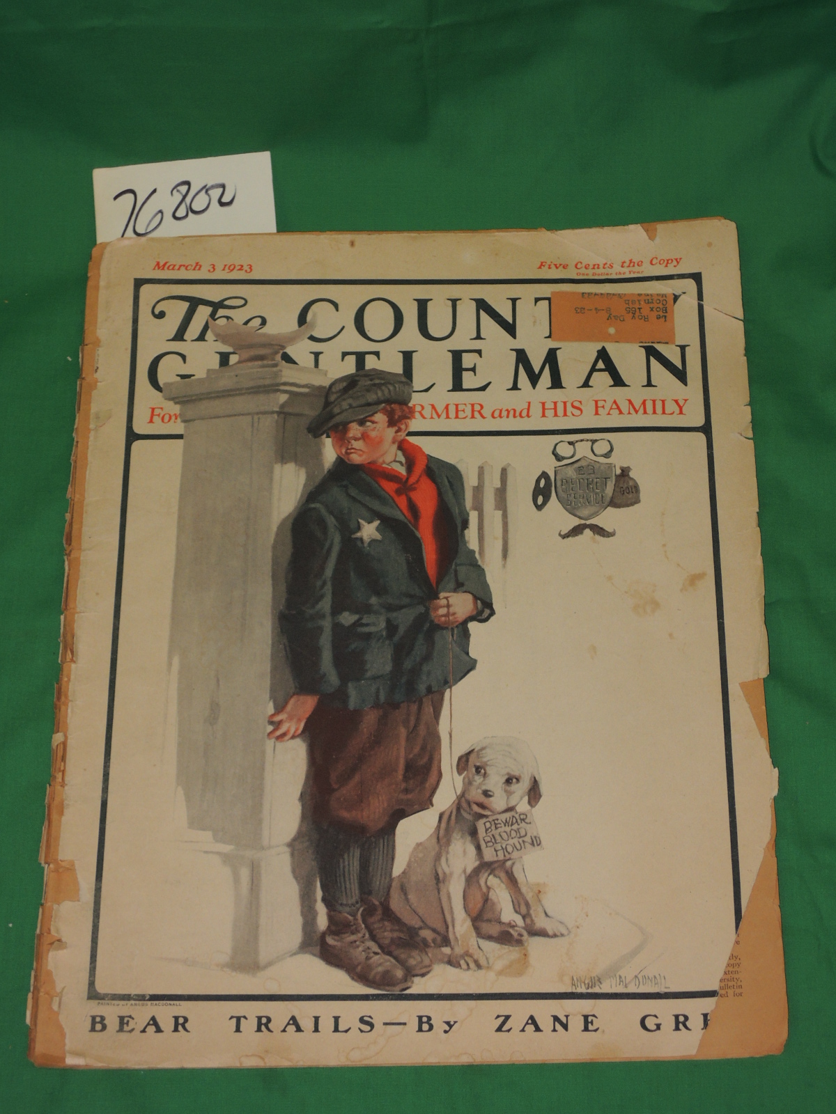 Grey,Zane: Country Gentleman for the American Farmer and His Family Vol LXXXV...