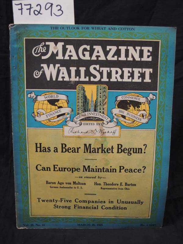 Wyckoff, Richard D. & Burton, Theodo...: Has a Bear Market Begun? Can Europe ...