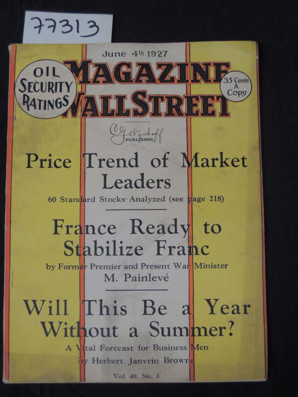 Wyckoff, Richard D.: Price Trend of Market Leaders France Ready to Stabilize ...