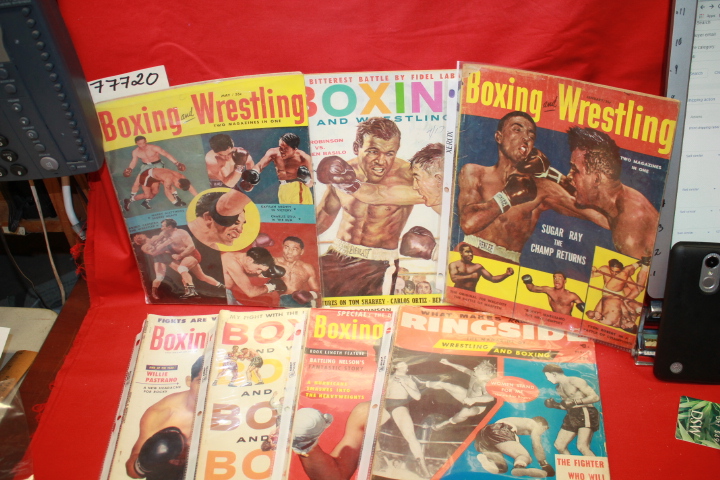 Weider, Joseph: Boxing & Wrestling, 7 MAGAZINES Primo Carnera Ray Robinson Jo...